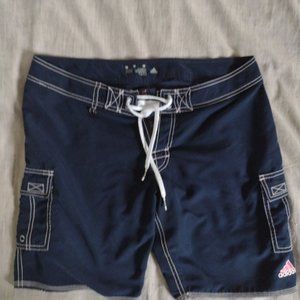 ADIDAS Women’s M Swim Board Blue Shorts w/pockets